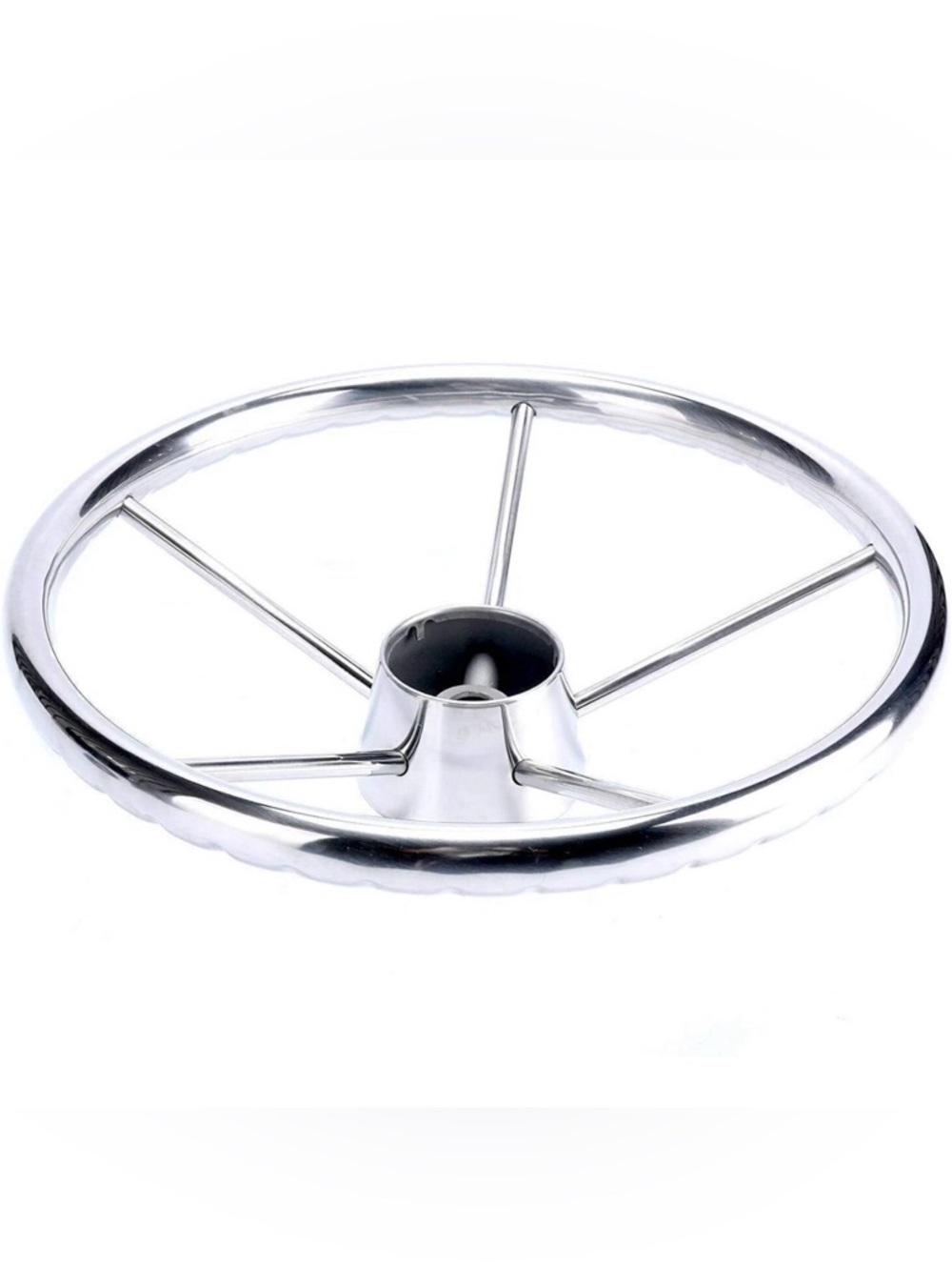 13.5” Stainless Steel Boat Steering Wheel 5 Spoke Destroyer Style